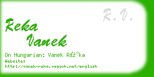 reka vanek business card